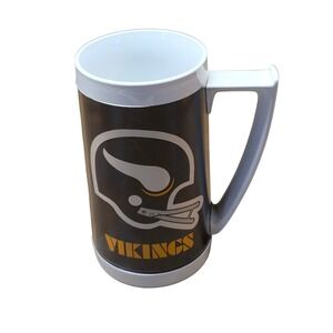 Vintage Thermo-Serv Minnesota Vikings NFL Insulated Plastic Beer Stein Mug USA